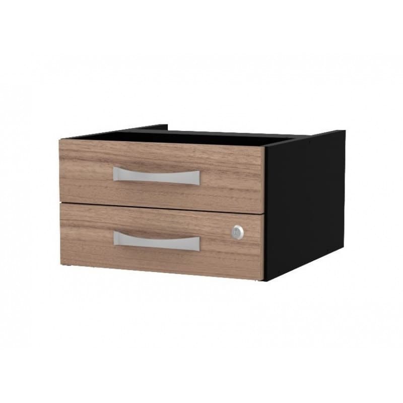 Mesa para Computador Escritórios / Home Office 1,50x0,60m - Com 02 Gavetas - WALNUT / PRETO