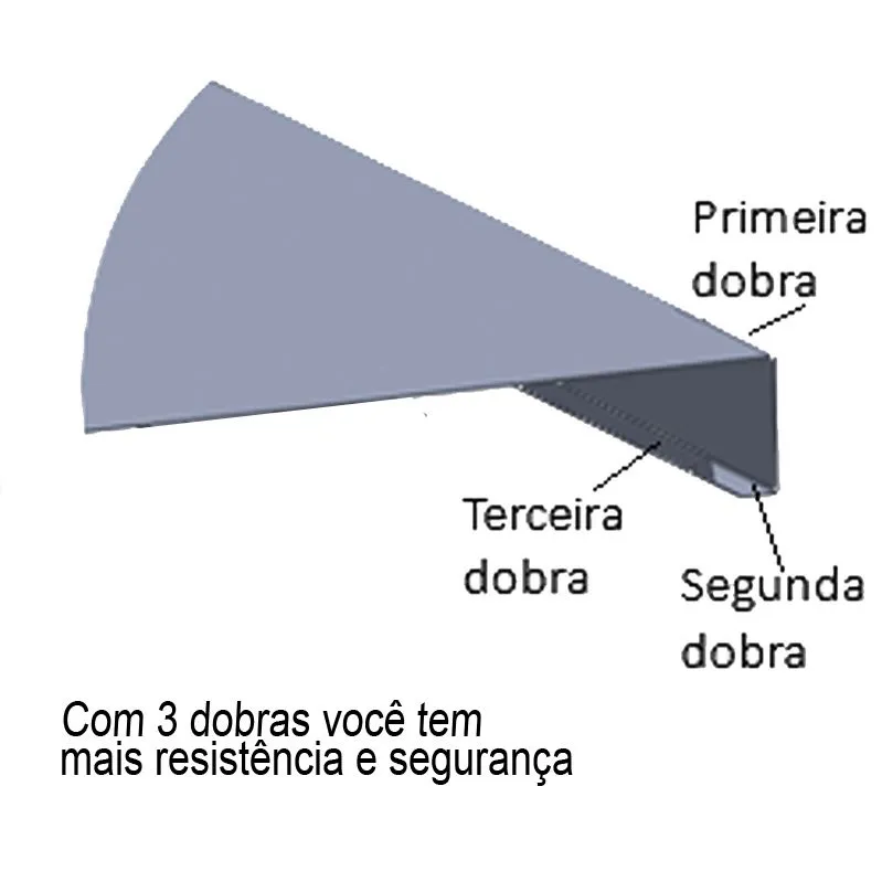 Estante de aço cinza 3 prateleiras