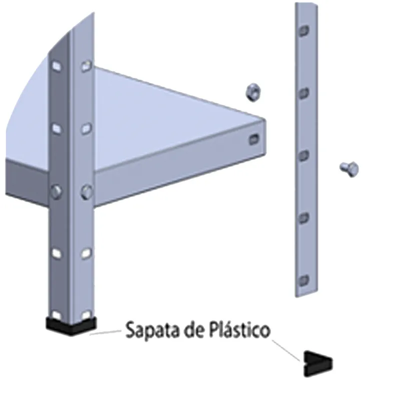 Estante de aço cinza 3 prateleiras