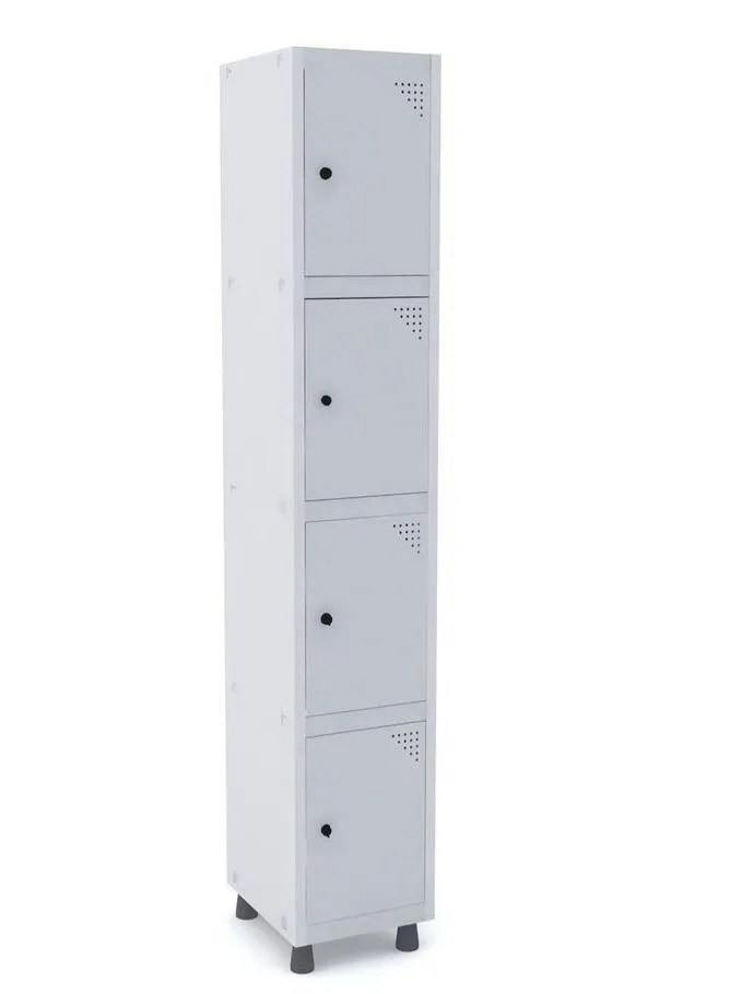 Armário de Aço / Roupeiro 4 portas cinza cristal