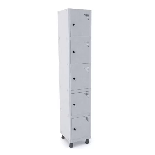 Armário Roupeiro de Aço 5 Portas Cinza