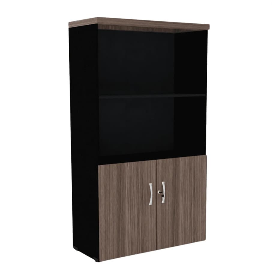 Armário alto para escritório PE40 Walnut com 2 portas