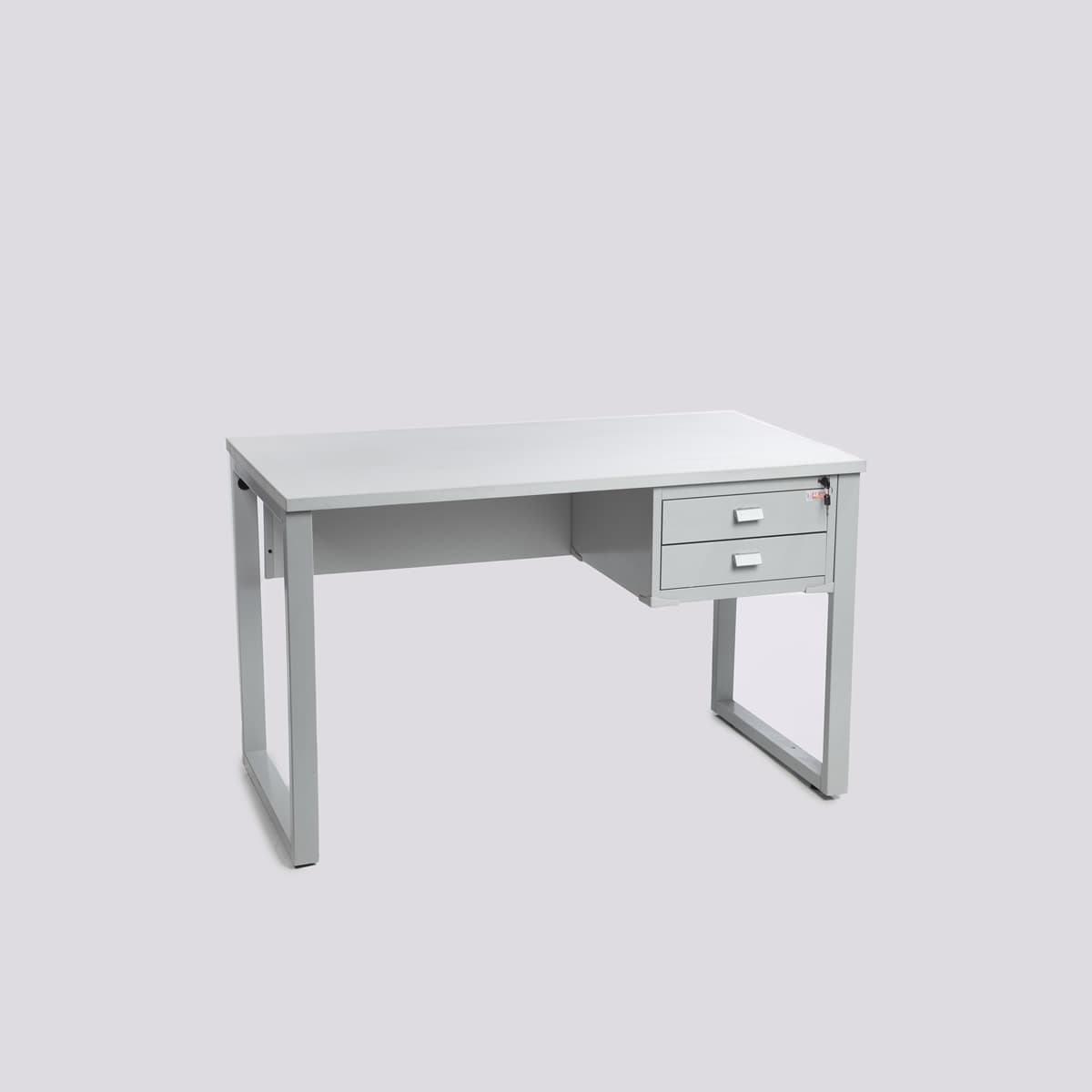 Mesa Escritório reta M1200 P25 Tub Cinza 2 gavetas